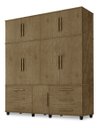 Ver imagem 1 de Roupeiro Triplex Guarda Roupas Londres Casal 8 Portas Jacara Trinobel