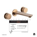 Ver imagem 2 de Torneira Para Banheiro Misturador Duplo Comando de Parede Piau Pingoo.casa - Dourado Rose