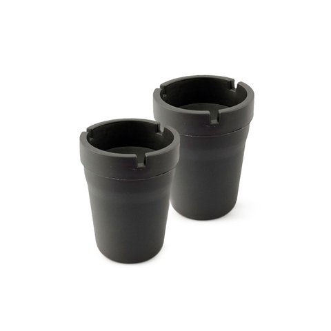 Kit 2 Cinzeiros Automotivo Portátil Para Carro Tipo Copo Butt Bucket Preto Sem Fumaça Fácil Limpeza 