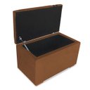 Ver imagem 4 de Recamier Puff Baú Organizador no Boucle com Cinto Preto:terracota