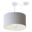 Ver imagem 3 de Lustre Pendente Cilíndrico com Desvio Md-4234 Cúpula em Tecido 60x30cm Rustico Cinza - Bivolt