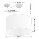 Ver imagem 4 de Lustre Pendente Cilíndrico com Desvio Md-4234 Cúpula em Tecido 60x30cm Rustico Cinza - Bivolt