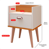 Mesa de Cabeceira Retrô Nicho com Gaveta Milena - Off White / Cinamomo - 5