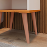 Mesa de Cabeceira Retrô Nicho com Gaveta Milena - Off White / Cinamomo - 4