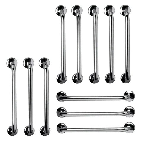 Barra de Apoio 60cm Inox Kit 11 Unidades Idoso Cadeirante Deficiente Gestante Banheiro Box Suporte e