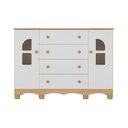Ver imagem 7 de Cômoda Infantil 125cm 2 Portas com Vidro e 4 Gavetas Aurora Multimóveis Mp4500 Madeirado/branco