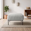 Ver imagem 1 de Puff Chaise Industrial Basileia 74cm Yescasa Veludo Tx Cinza Prata