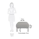 Ver imagem 4 de Puff Chaise Industrial Basileia 74cm Yescasa Veludo Tx Cinza Prata