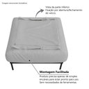 Ver imagem 5 de Puff Chaise Industrial Basileia 74cm Yescasa Veludo Tx Cinza Prata