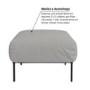 Ver imagem 7 de Puff Chaise Industrial Basileia 74cm Yescasa Veludo Tx Cinza Prata