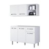 Cozinha Copa Moob com Armário Aereo e Balcão sem Tampo 5 Portas 1 Gavetas Branco 120cm - 1
