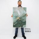 Ver imagem 2 de Quadro Decorativo em Canvas Abstrato Mármore Safira TaColado Moldura Flutuante 4,5cm Freijó 90 x 60c