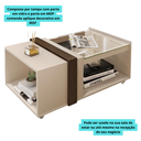 Ver imagem 3 de Mesinha Centro Sala Estar Vidro Encima Resistente Qualidade:off White-havana