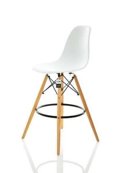 Banqueta DKR Eames Wood Pinot Grigio Branca Inovakasa - 3