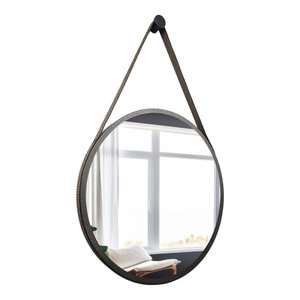 Espelho Redondo Craqueado Adnet 50cm + Suporte Gh Papel de Parede Champagne