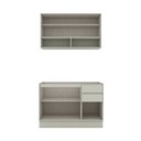 Ver imagem 3 de Cozinha Compacta Fineze 4 Portas 2 Gavetas com Vidro 100% MDF Areia Hp - Henn