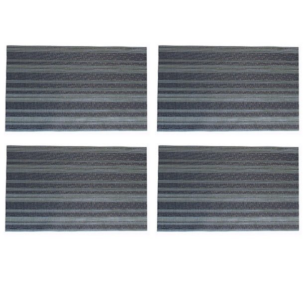 Jogo Americano Retangular Pvc Plástico Mesa - Kit 4 Peças:azul - 1