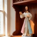 Ver imagem 2 de Imagem de Jesus Misericordioso de Resina - 15 cm
