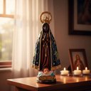 Ver imagem 2 de Imagem de Nossa Senhora Aparecida com Auréola de Resina - 15 cm