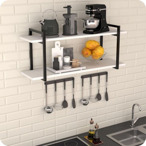 Prateleira Estilo Industrial Cozinha de Parede Gnd Pb 100cm