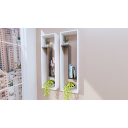 Nicho Mdf com Prateleira Z Decorativo B3 Móveis:branco/preto - 3