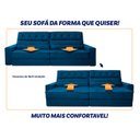 Ver imagem 6 de Sofá Retrátil Reclinável 250cm Albany Suede Velut com Molas Ensacadas - King House