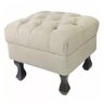 Puff Retrô Luis XV Capitonê Bege - 1