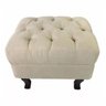 Puff Retrô Luis XV Capitonê Bege - 2