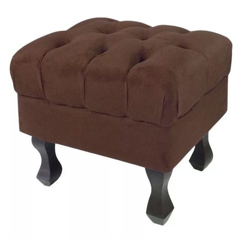 Puff Retrô Luis XV Capitonê Marrom