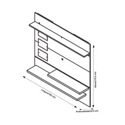 Home Suspenso Interativo, Com Suporte para TV, Luminárias de LED - Valdemóveis Mel - 4