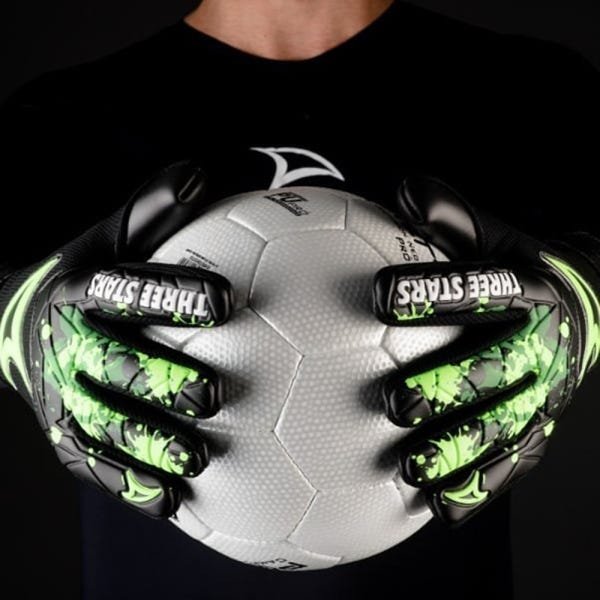 Luva Three Stars Kick Goleiro Profissional - Preto - M - 3