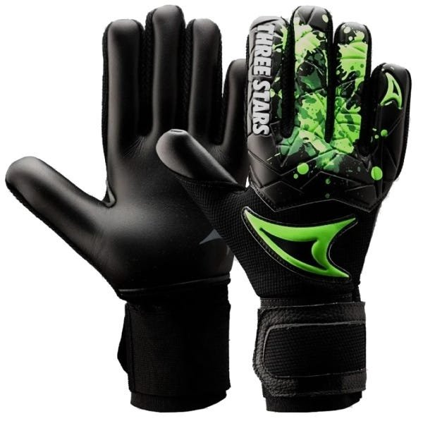 Luva Three Stars Kick Goleiro Profissional - Preto - M - 1