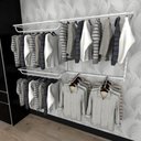 Ver imagem 1 de Kit para Closet com 9 Peças Regulável 200x100cm Cor Branco Modelo Clst1b231