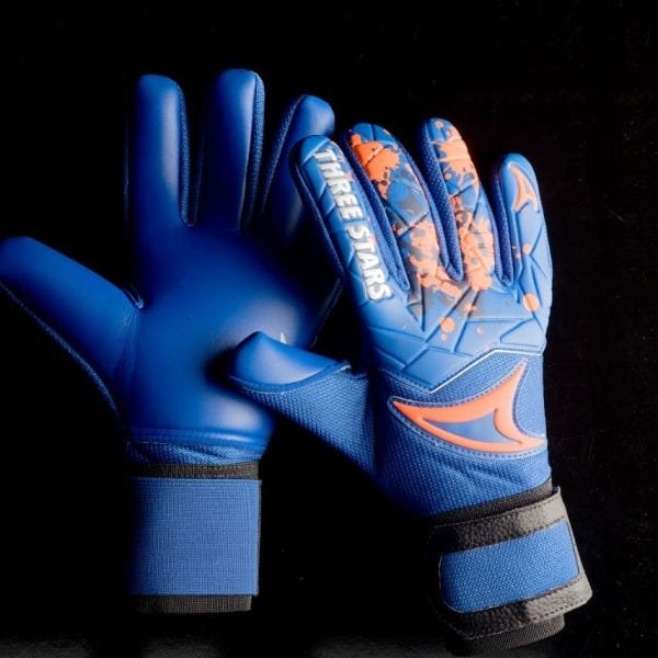 Luva Three Stars Kick Goleiro Profissional - Azul - M - 5
