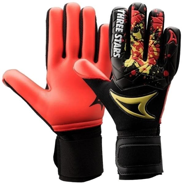 Luva Three Stars Kick Goleiro Profissional - Vermelho - G - 1