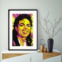 Ver imagem 1 de Quadro Michael Jackson Cartoon 60x48cm:madeira Preta
