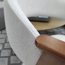 Ver imagem 5 de Kit 2un. Cadeira Rafaela Estofada em Madeira Maciça Capuccino Boucle Marfim