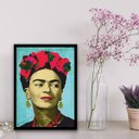 Ver imagem 2 de Quadro Decorativo Frida Bem Colorida 24x18cm:Madeira preta