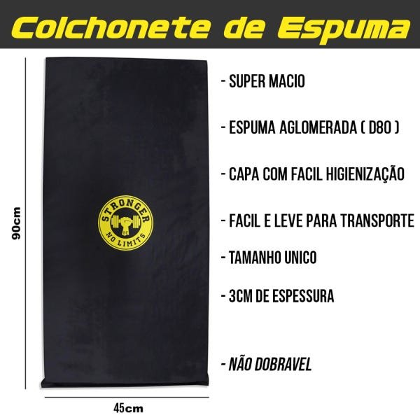Kit Colchonete espuma + Halter sevado 1kg + Caneleira de peso 1kg - 6