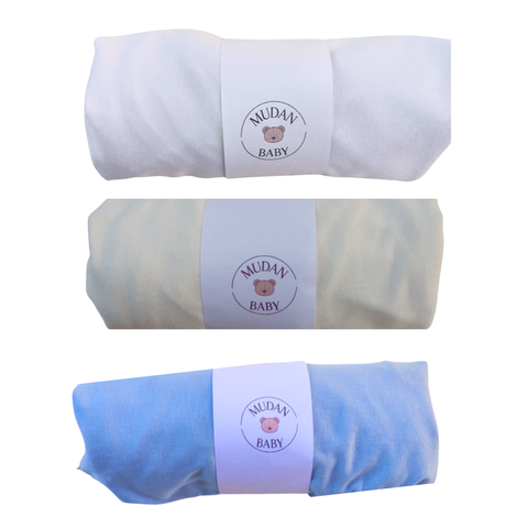 Kit 3 Pçs Lençol Avulso Malha Liso com Elástico Berço Americano Malha Hipoalergenico 160x98x12cm