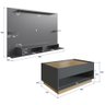 Kit Sala Com Painel TV Home e Mesa de Centro Grafite Marrom - 3