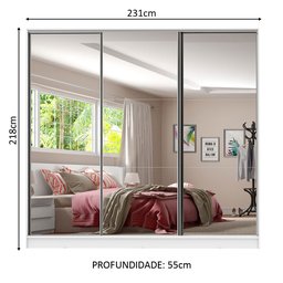 Guarda-roupa Casal 100% Mdf Madesa Royale 3 Portas de Correr com Espelho - 5