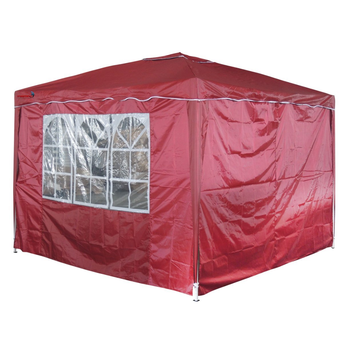 Tenda Gazebo Articulada 3x3 m com 2 Paredes Bordo Alumínio Barraca Praia Camping Sanfonada Bolsa Imp