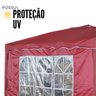 Tenda Gazebo Articulada 3x3 M com 2 Paredes Bordo Alumínio Barraca Praia Camping Sanfonada Bolsa Imp - 3