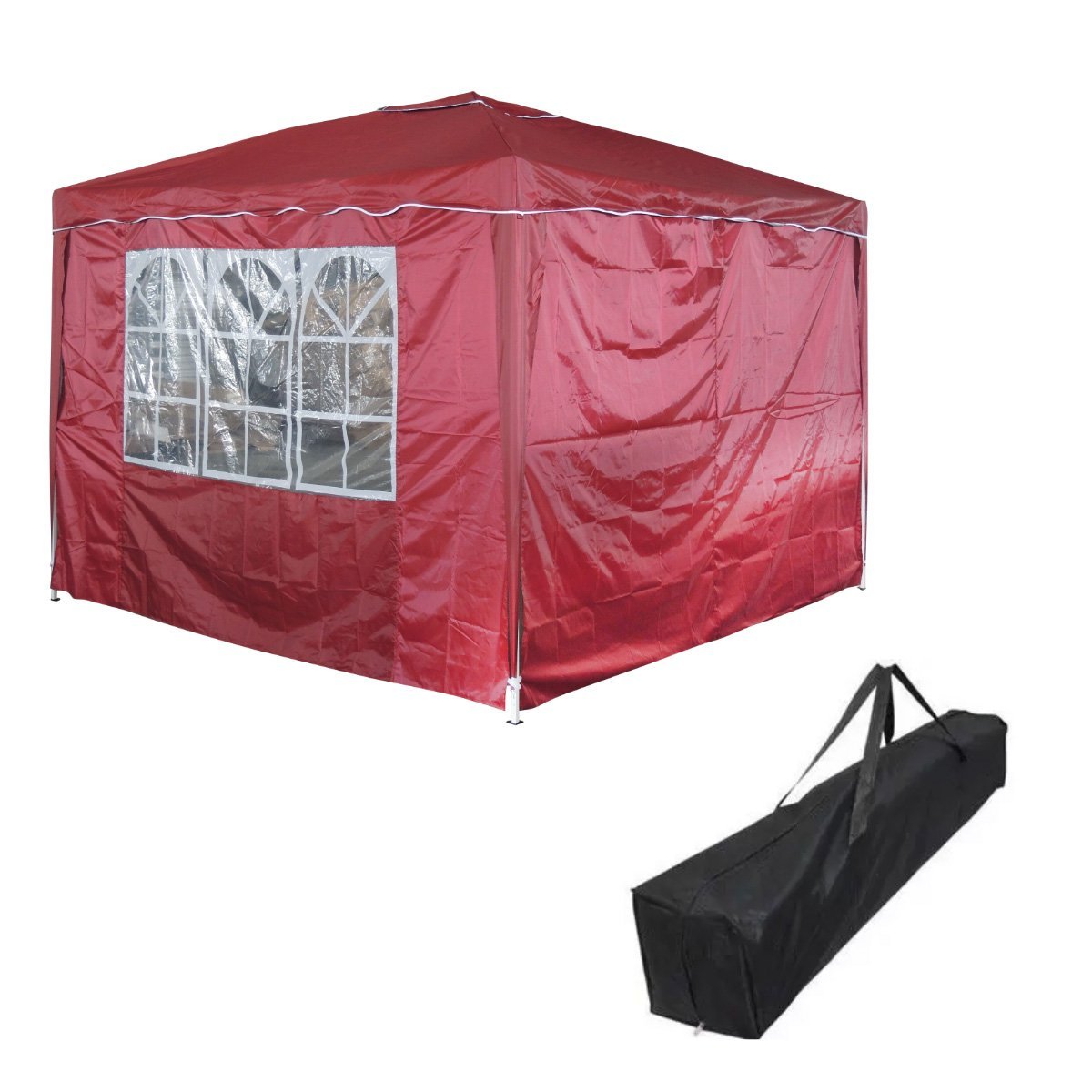 Tenda Gazebo Articulada 3x3 m com 2 Paredes Bordo Alumínio Barraca Praia Camping Sanfonada Bolsa Imp - 5