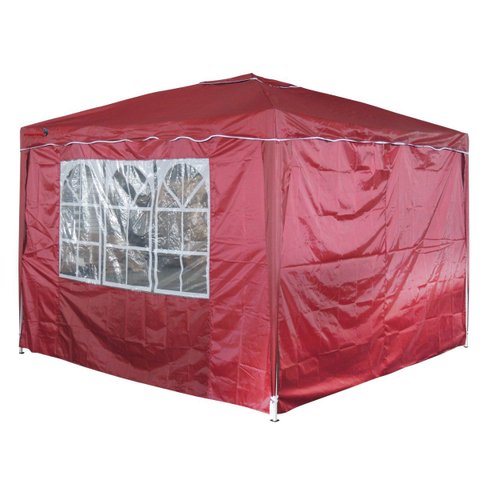 Tenda Gazebo Articulada 3x3 M com 2 Paredes Bordo Alumínio Barraca Praia Camping Sanfonada Bolsa Imp