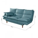 Ver imagem 5 de Sofá Cama Vancouver 3 Lugares Império Reclinável Casal Pés Madeira Suede Azul Turquesa 362