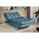 Ver imagem 6 de Sofá Cama Vancouver 3 Lugares Império Reclinável Casal Pés Madeira Suede Azul Turquesa 362