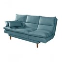 Ver imagem 1 de Sofá Cama Vancouver 3 Lugares Império Reclinável Casal Pés Madeira Suede Azul Turquesa 362