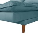 Ver imagem 3 de Sofá Cama Vancouver 3 Lugares Império Reclinável Casal Pés Madeira Suede Azul Turquesa 362
